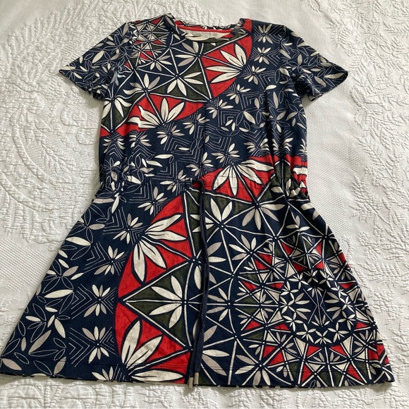 Tory Burch Dresses & Skirts - Tory Burch Navy, Red & White Geometric Floral Mini Dress 0022